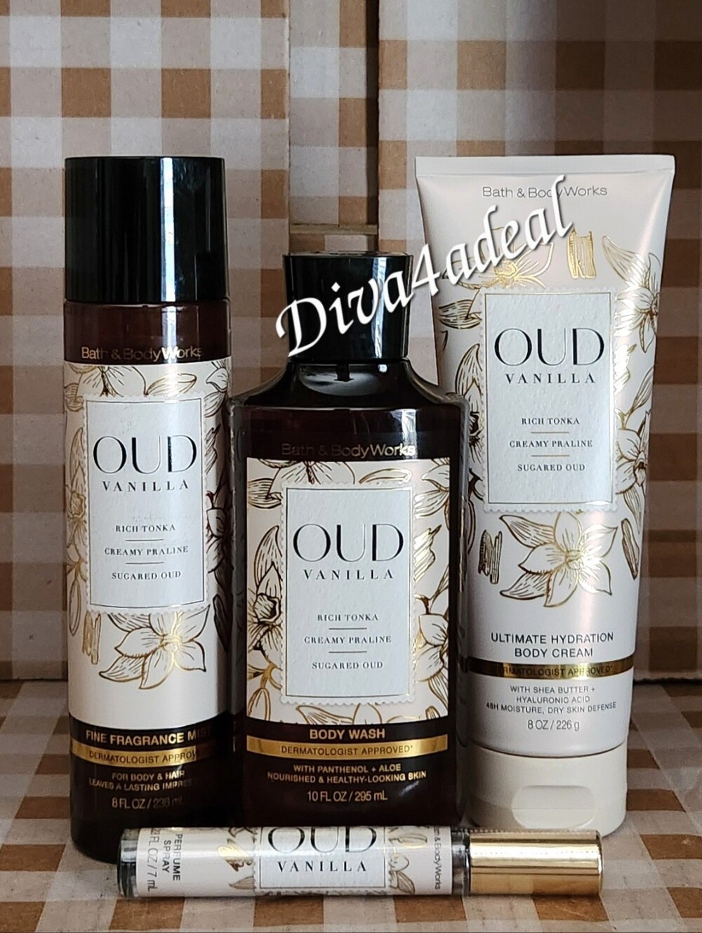 Bath & Body Works OUD VANILLA 4PC Collection Set Bundle